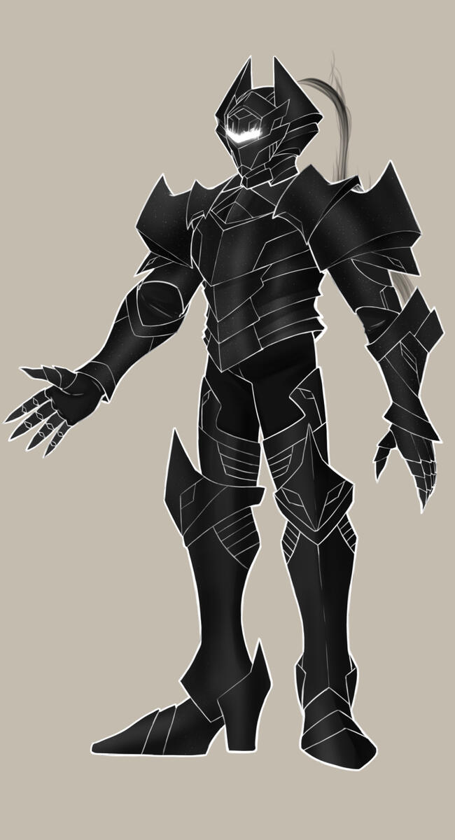 The armor alone. When Shae manifests it, it'll often take on accessories from what she wears, so it's rare you'll see it alone like this.